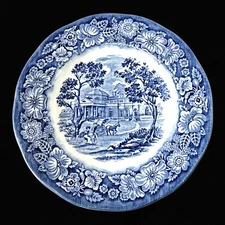💠 Staffordshire Liberty Blue Bread Plates - Set of 4 - Pre-Crazed
