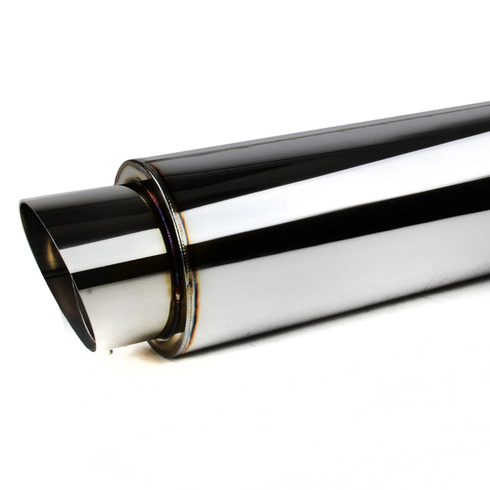 Круглый турбированный глушитель 2,5 дюйма с наклонным наконечником 4 дюйма для Honda Civic Accord S2000 подходит - Изображение 2 из 4