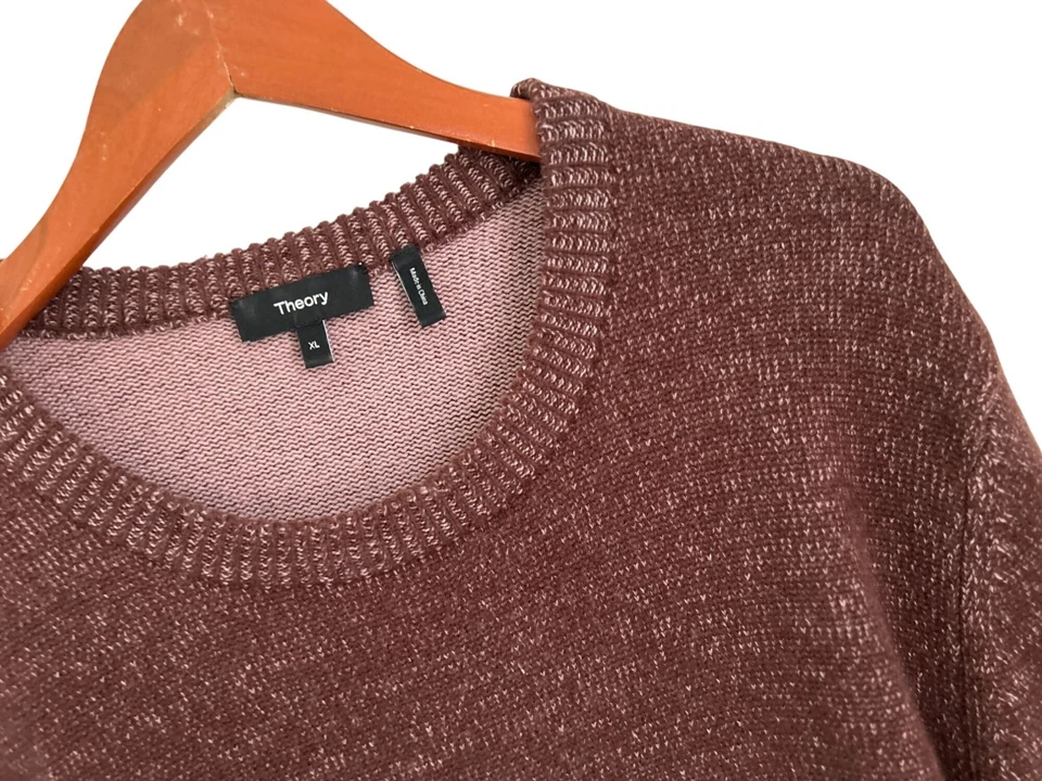 Suéter de lana de cachemir Theory Chocolate/Mauve Hilles Crew talla XL Foto 3 de 4