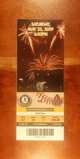Jason Giambi Blasts Career Home Run HR #400 Ticket NM 2009 Oakland Athletics A's