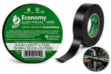 Black Electrical Tape 3/4" x 60ft 7 Mil PVC Vinyl Wire Insulation UL