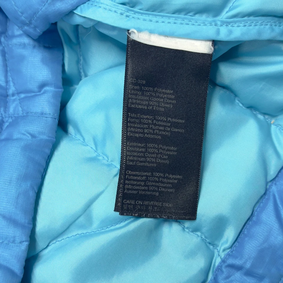 Chaqueta acolchada Marmot 800 Fill para mujer pequeña azul manga larga cremallera completa Foto 3 de 4