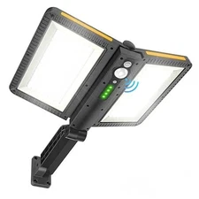  Solar Flood Lights Outdoor, 6000LM High Brightness Motion Sensor 1 Pc Black