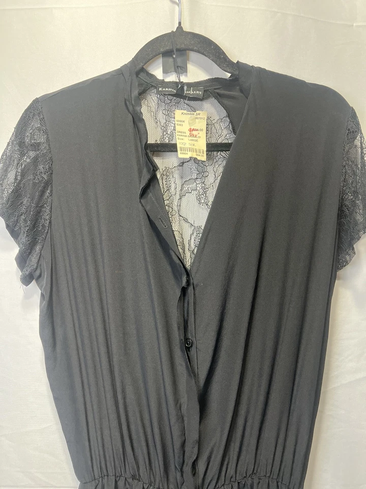 Mameluco Katrina Grimaldi Negro Manga Corta L 100% Seda Encaje Espalda y Mangas Nuevo con Etiquetas Foto 3 de 4