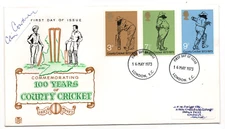 GB 1974 Cricket FDC London EC FDI Signed by Colin Cowdrey WS35661