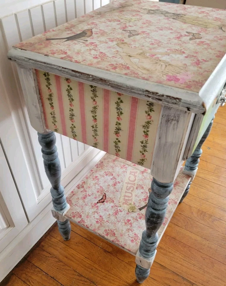 Потертый романтический коттедж шикарный декопог боковой столик единственный в своем роде! - Изображение 3 из 4