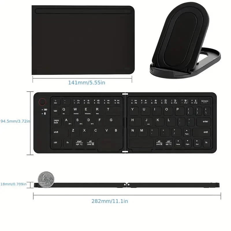 Wireless Foldable Keyboard Portable Rechargeable Foldable Wireless Keyboard - Image 2 of 2