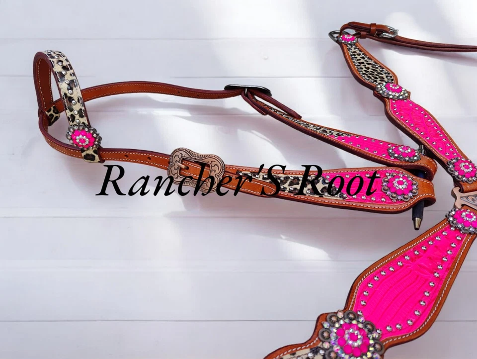  Juego de tachuelas Western Horse | Juego de tachuelas rosadas para guepardo  Foto 3 de 3