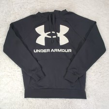 Men's Under Armour Rival Fleece Big Logo Hoodie Black Size Large 1357093-001