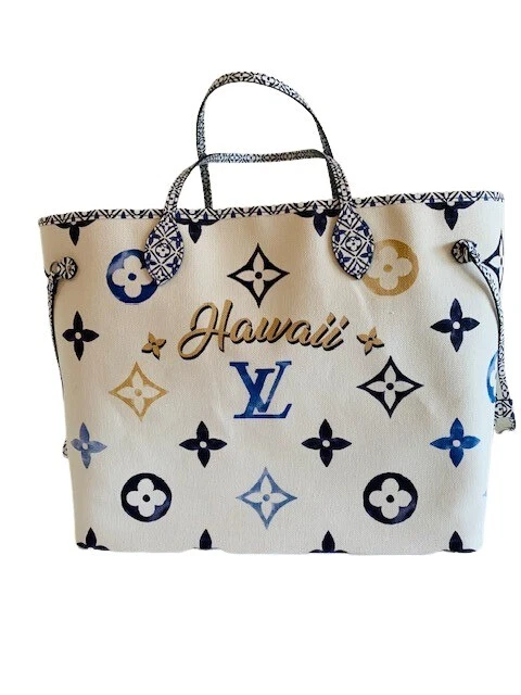 Louis Vuitton By The Pool 2023 Neverfull GM in Hawaii Navy Set