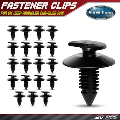 20Pcs 8mm Nylon Door Trim Panel Clip Retainer for GM Jeep Wrangler Chrysler AMC