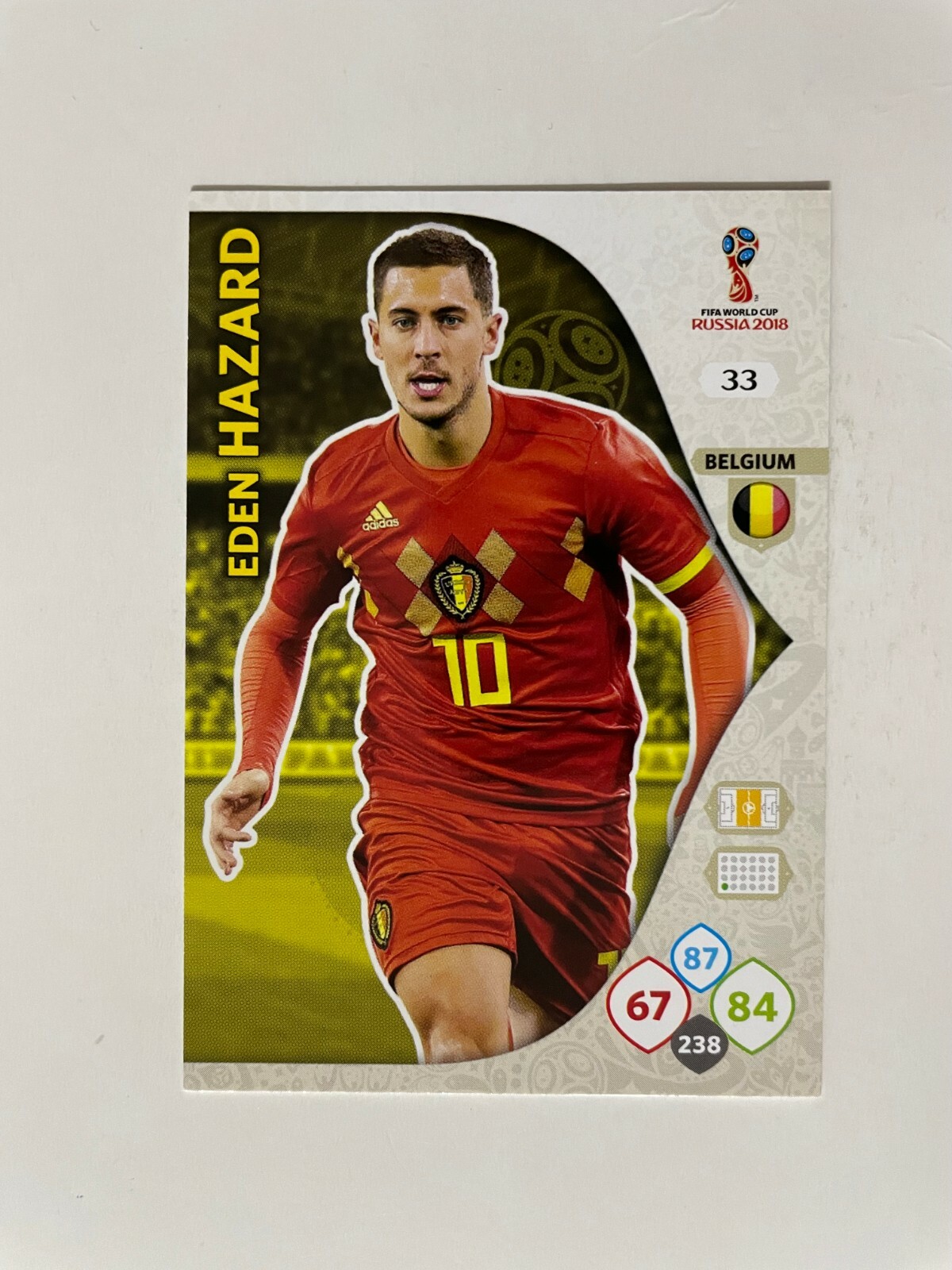 PANINI CARD ADRENALYN WORLD CUP RUSSIA 2018 BELGIUM HAZARD n 33 NEW
