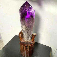 3.7LB Natural Amethyst Quartz Magic Scepter Crystal Energy Tower Point Reiki
