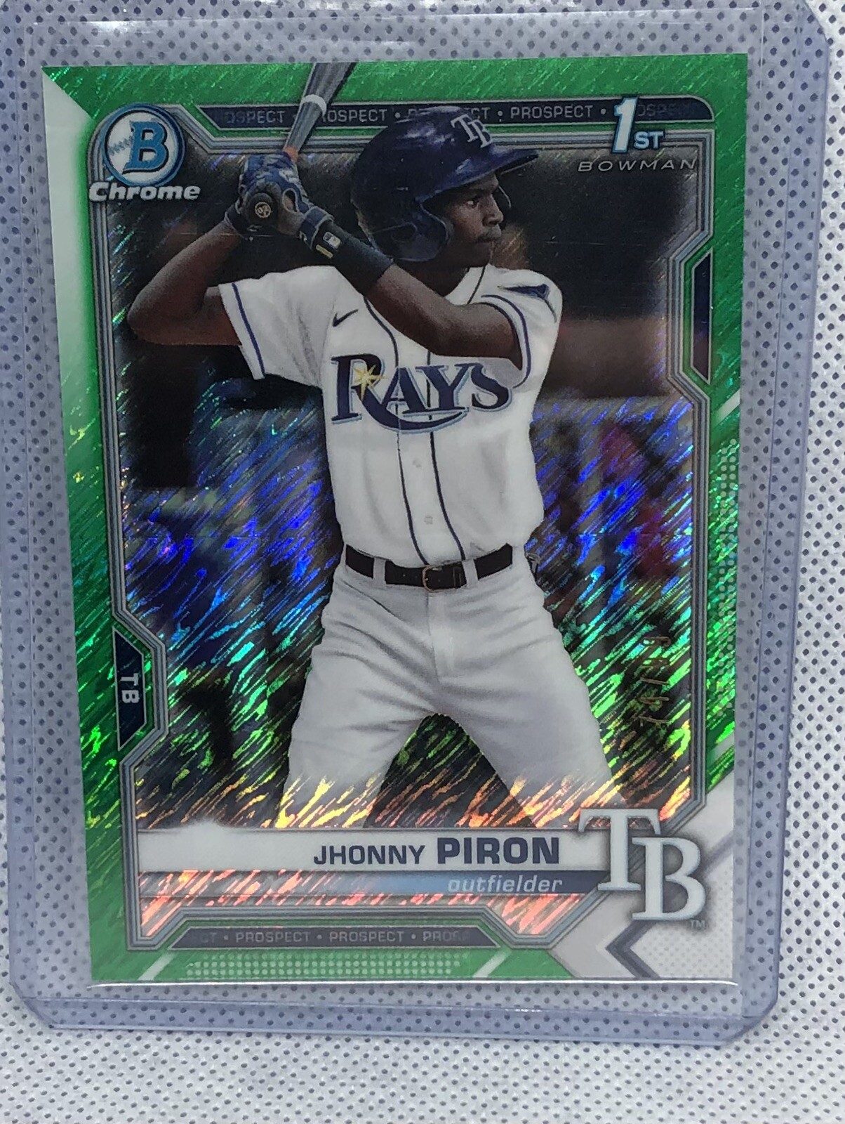 2021 Bowman Chrome Prospects Green Shimmer Refractor /99 Jhonny Piron #BCP-239