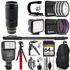 Tamron 70-300mm f/4.5-6.3 Di III RXD Lens Z Video Kit Flash Monopad -64GB