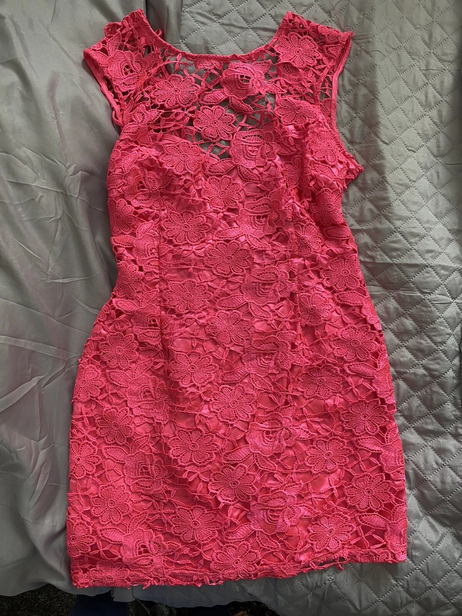 Lipsy pink cheap lace dress