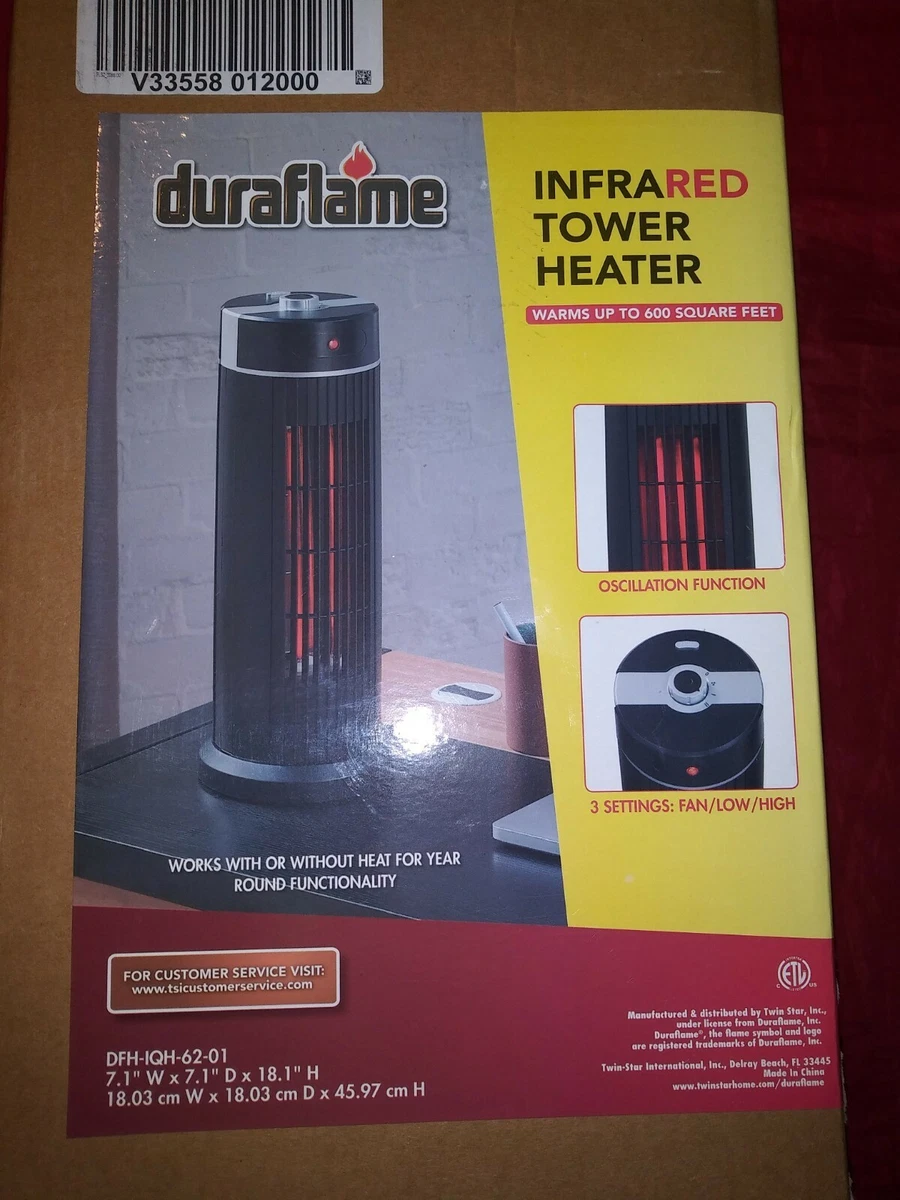 DURAFLAME INFRARED Tower HEATER Black DFH-IQH-62-01 600 SQUARE FT NEW IN  BOX ! | eBay