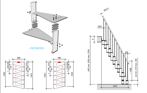 Indoor Space-Saving Straight Staircase Kit Only Need 1300x700mm Ceiling Opening - Picture 8 of 9