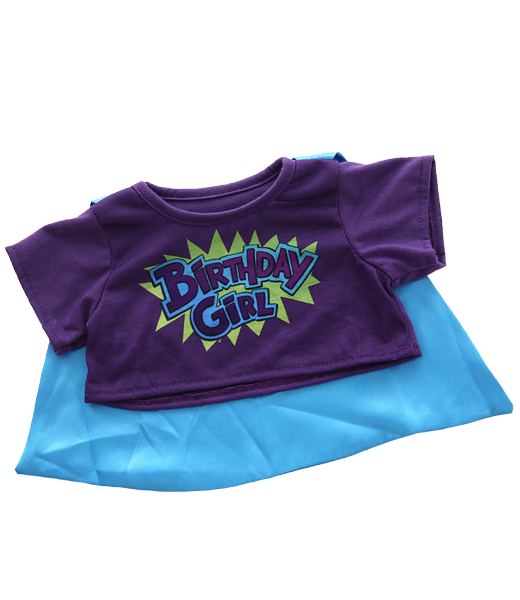 New Birthday Hero Girl Tee for Stuffed Toys, Fits 14-18