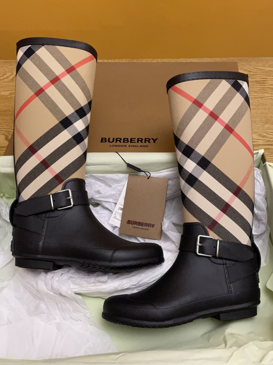 Burberry Plaid Burberry Rain Boots Fit BNIB Burberry Simeon