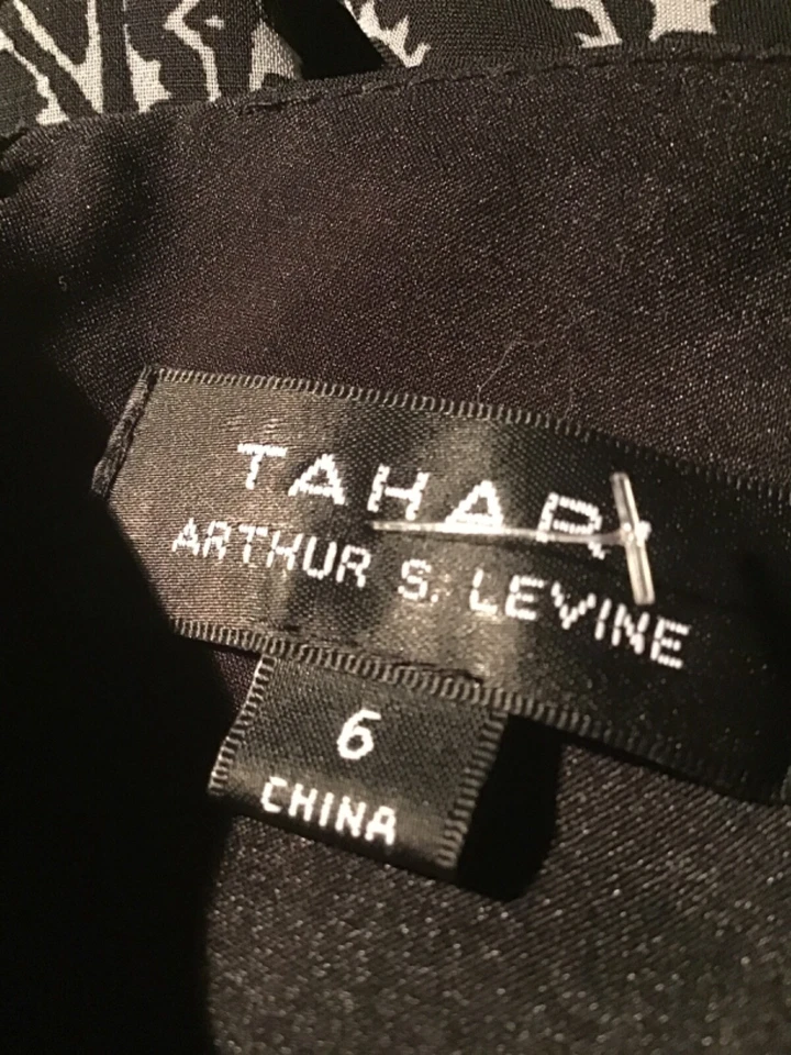 Tahari by ASL Paisley Black and Cream White Jumpsuit Flutter Sleeves, 6 - Image 4 of 4