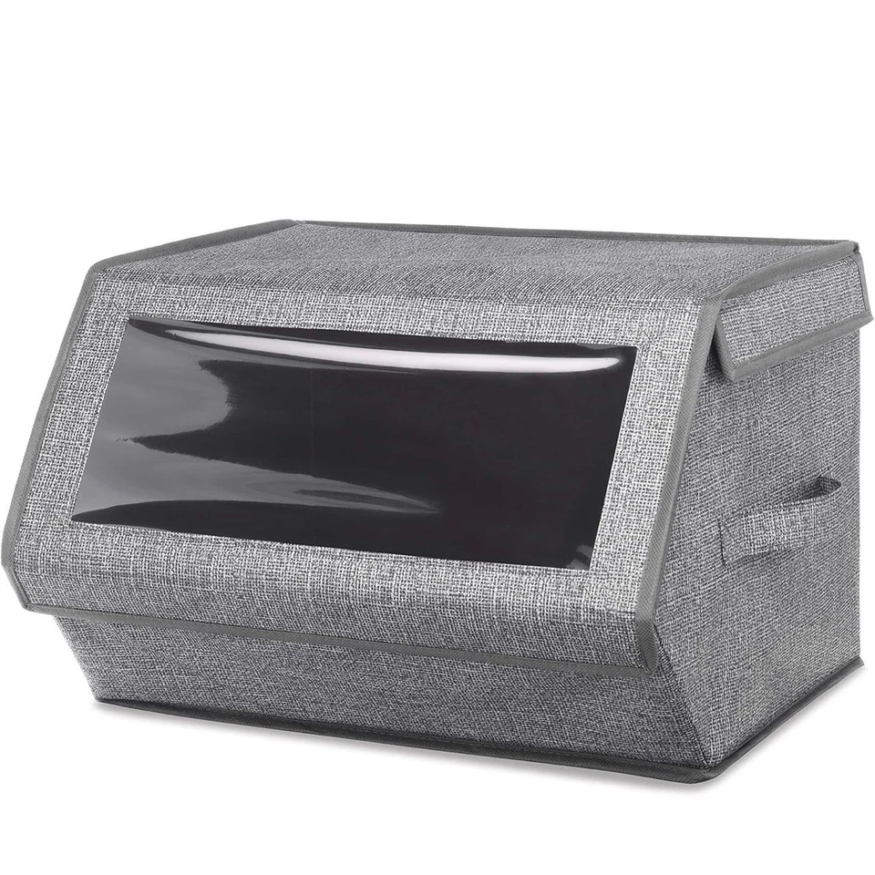 Комплект из 2 штабелируемых оконных коробок шкафов органайзеров бункеров для хранения с магнитной застежкой - Изображение 4 из 4