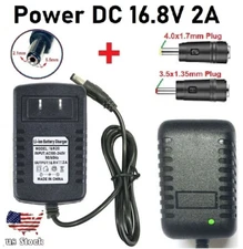 16.8V 2A Power Supply Adapter Replacement Charger For Lithium-ion+2 DC Plug Tips