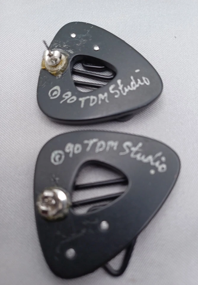 Pendientes Karen McCreary Firmados TDM Studio Vintage 1990 Negros Geométricos Foto 2 de 4