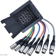 Prewired Recessed Metal Floor pocket pro audio XLR plate snake stage install box