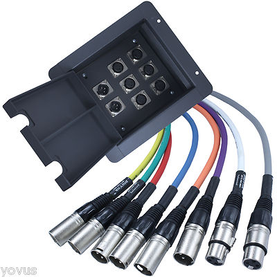 Prewired Recessed Metal Floor pocket pro audio XLR plate snake stage install box