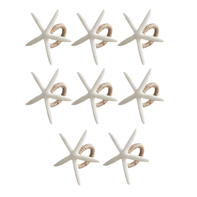 Handmade Starfish Napkin s 8 White Faux Sea Star Napkin Holder