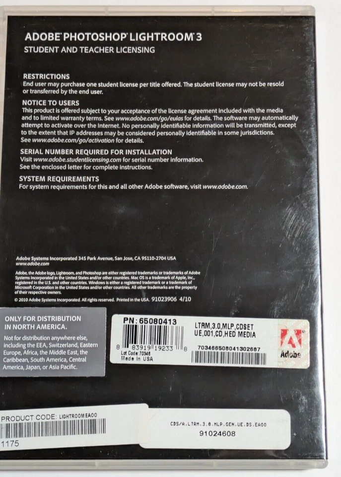 Adobe Photoshop Lightroom 3  Student Teacher Licensing Edition - Image 2 of 4