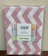 New Sealed - Mamas  Papas Crib Skirt Patternolgy Pink White Chevron Pattern