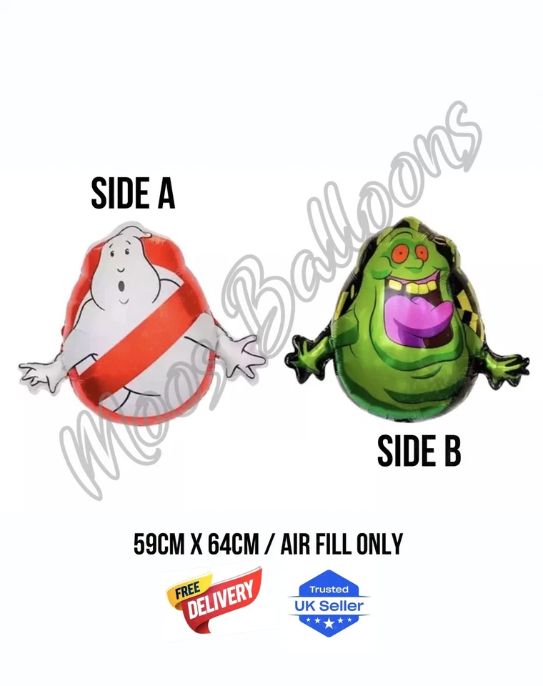Ghostbusters Themed Marshmellow Man Foil Double Sided Balloon Decor UK Seller
