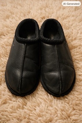 UGG Men's Tasman Weather Hybrid Slippers Black/Birch, Leather, Size US 10