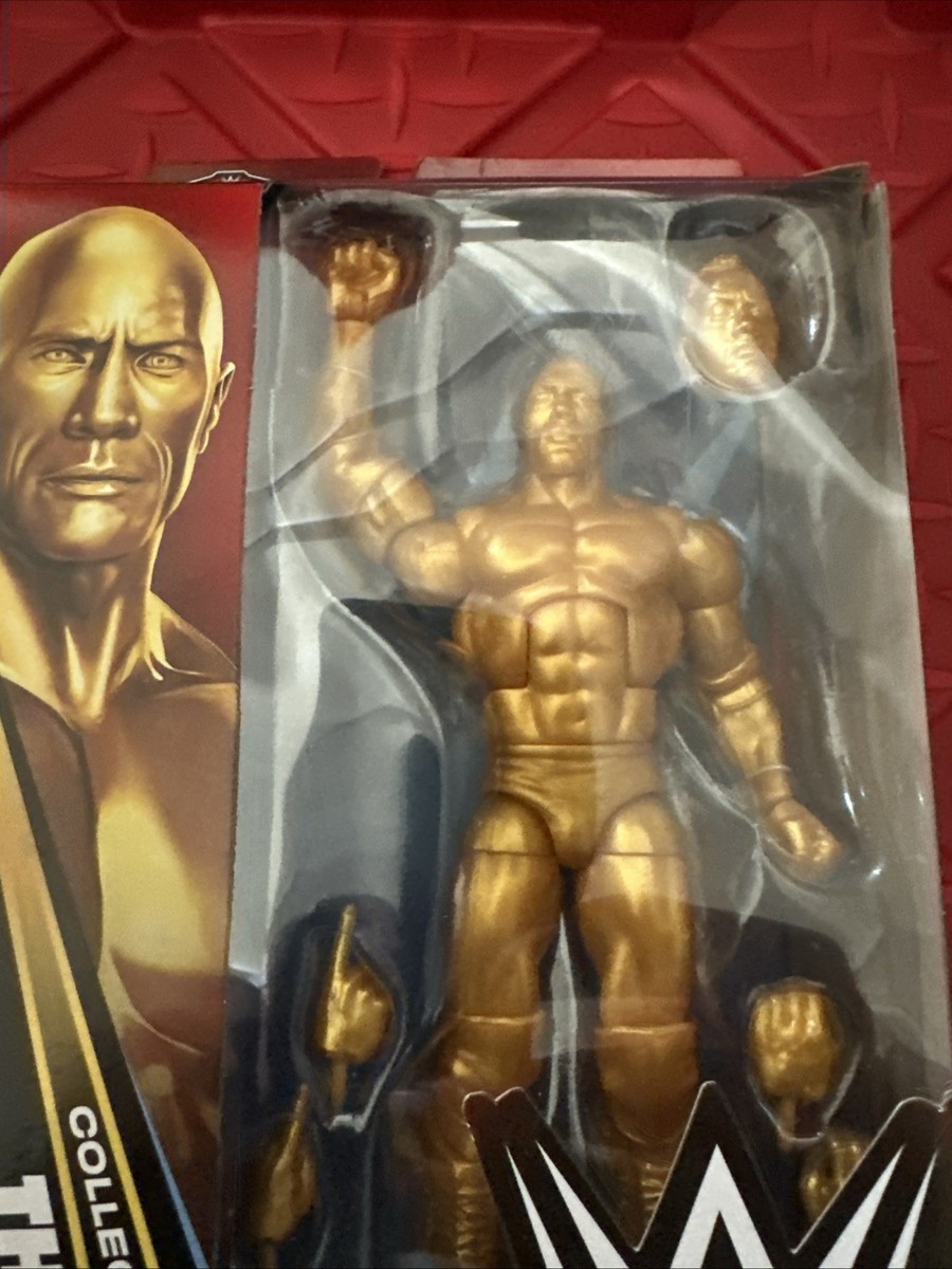 WWE Elite 125 THE ROCK FINAL BOSS Gold Statue Walmart Collector's