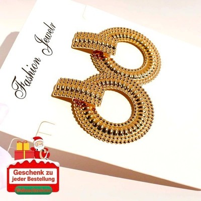 Goldene Funkelnde Creolen｜Beliebter Blogger-Style Ohrringe｜Statement Schmuck