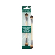EcoTools Cream & Powder Dual-Ended Eye Brush, Flat & Fluffy Eyeshadow Tan