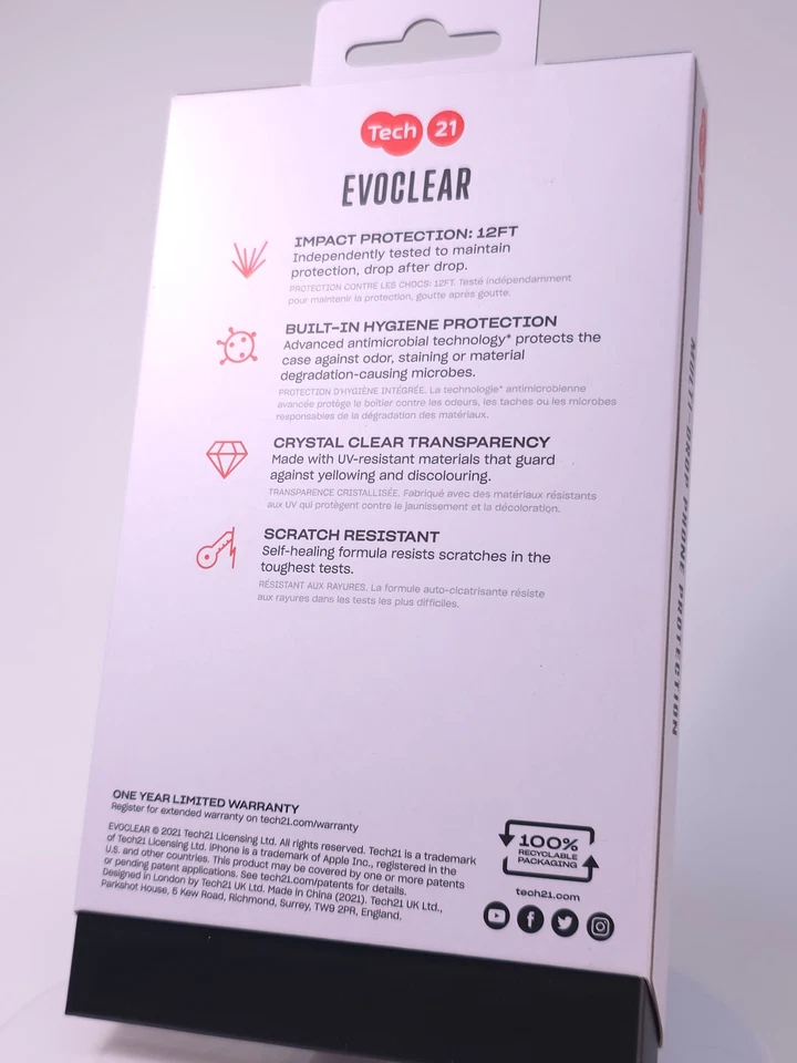 Lot of Tech21 EvoClear Case for Apple iPhone 13 Pro Max - Clear - New - Image 3 of 4