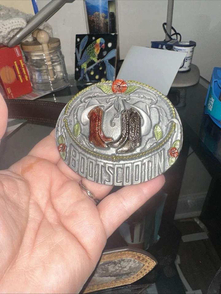 Bergamot Belt Buckle Boot Scootin Metal Line Dancing cowboy hats boot 1995 - Image 2 of 4