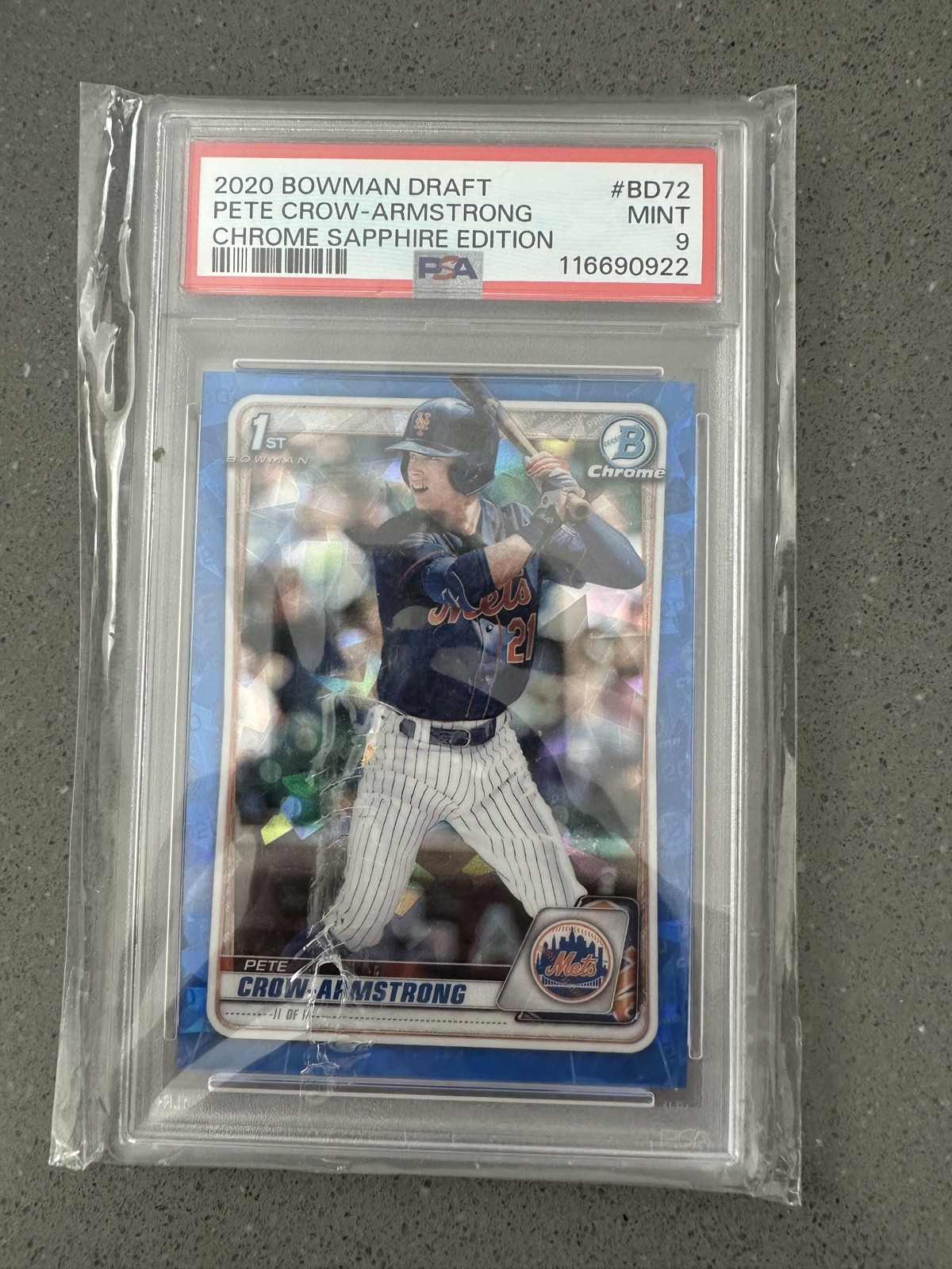 2020 Bowman Chrome Draft Sapphire Edition - Pete Crow-Armstrong #BD-72 (RC)