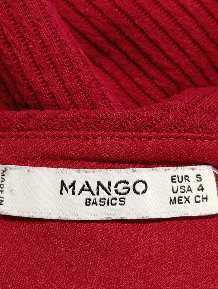 MANGO Vestido tipo overol Mujeres Vestido Talla EU 36 rojo elegante - Imagen 4 de 4