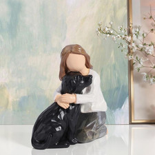 Love My Black Dog Figurine Memorial Resin Statue Pet Loss Sympathy Gift
