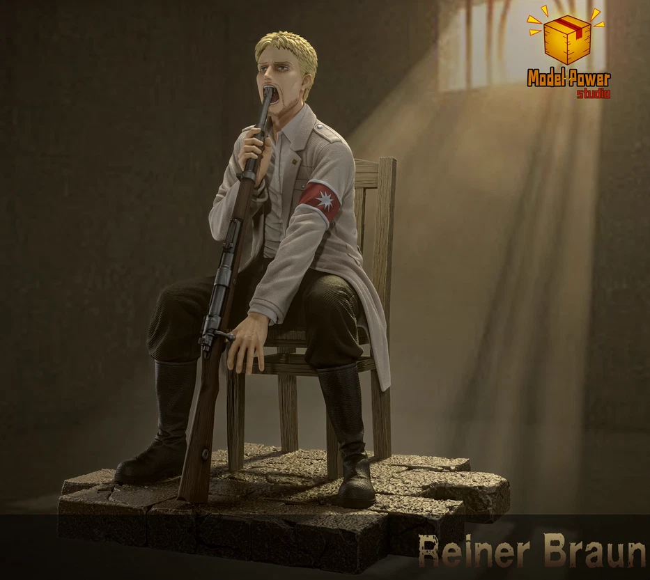 Model Power Studio Attack on Titan Reiner Braun Model Statue Reiner,be seated - Image 2 of 4