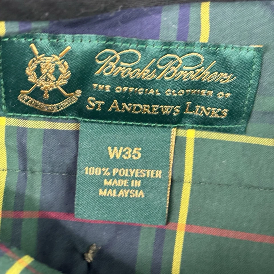 Brooks Brothers Golf Shorts Mens 35 St Andrews Links Chino 11 Inseam Black - Image 2 of 4