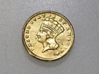 1858 $1 INDIAN PRINCESS HEAD GOLD COIN JEWELRY PIECE