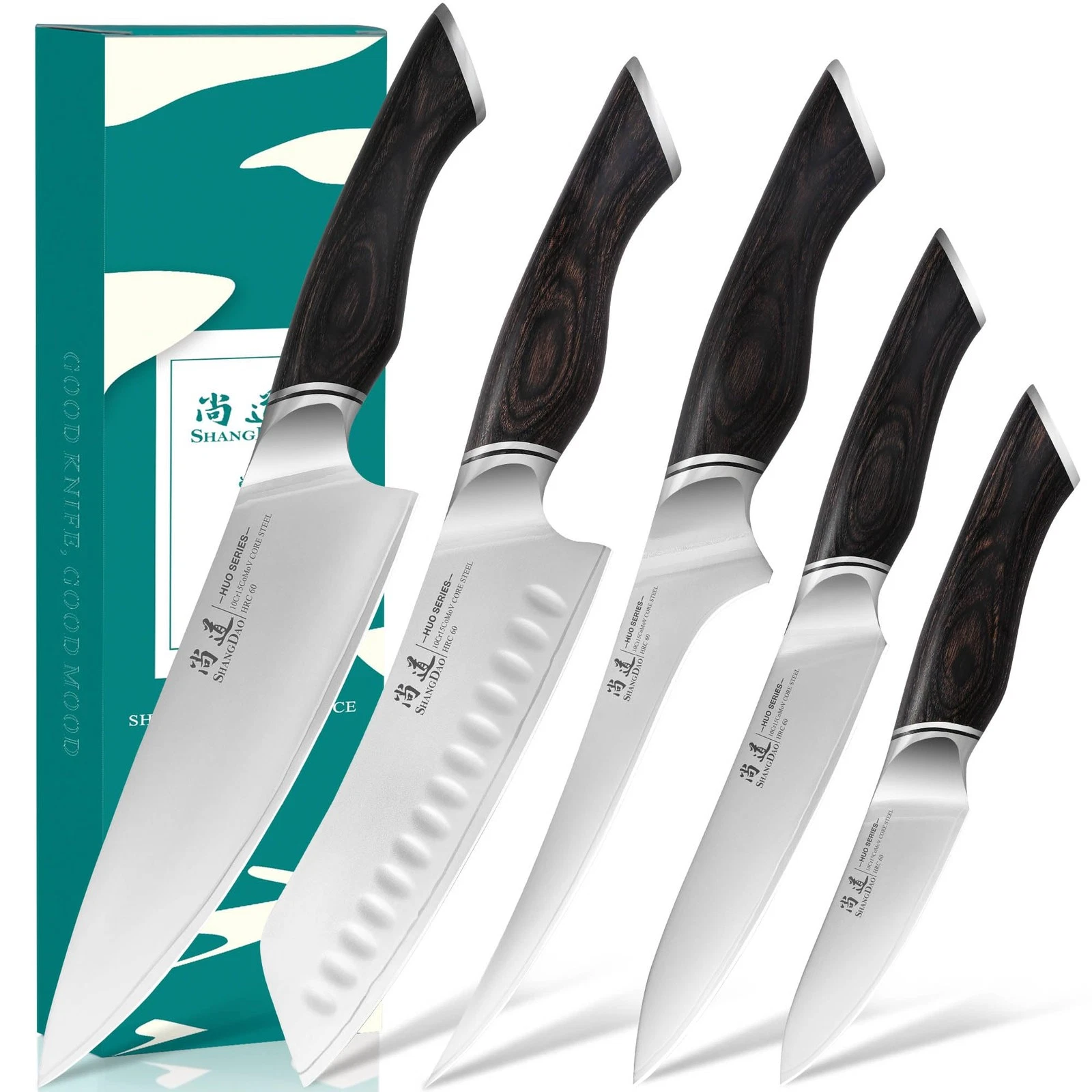 Kitchen Set, 5-Piece Chefs Set, Professional Ultra Sharp Kitchen for Cooking ...