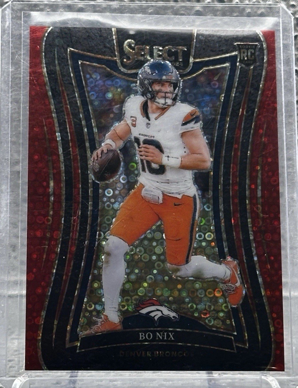 2024 Panini Select 🔥 Bo Nix 🔥 RC Suite Level #382 Red Disco Prizm /49 Broncos