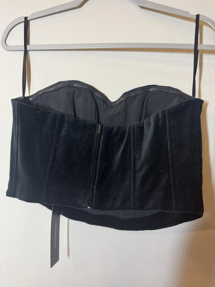 NUEVO CON ETIQUETAS BCBGMAXAZRIA Top/Corsé Bustier Negro Ajustado Talla 6 Foto 3 de 4