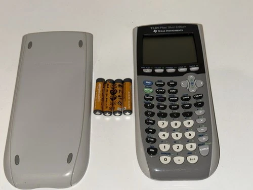 Texas Instruments TI-84 Plus Silver Ed. Graphing Calculator w/ Cover & Batteries